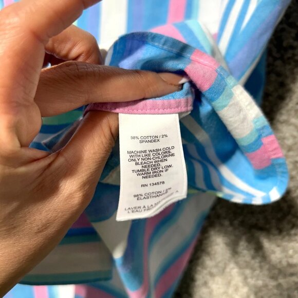 Vineyard Vines Men's Sz XXL Striped Short Sleeve Button-Down Multicolor Shirt - Picture 6 of 8